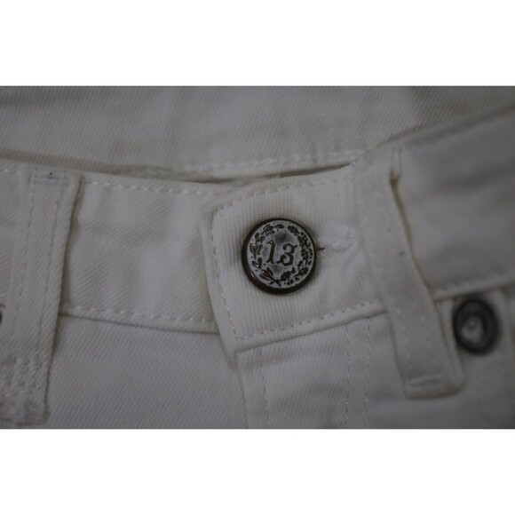 R13 Womens Size 25 Kick Crop Jeans Distressed Garret White Italy Denim Luxury - Picture 5 of 14